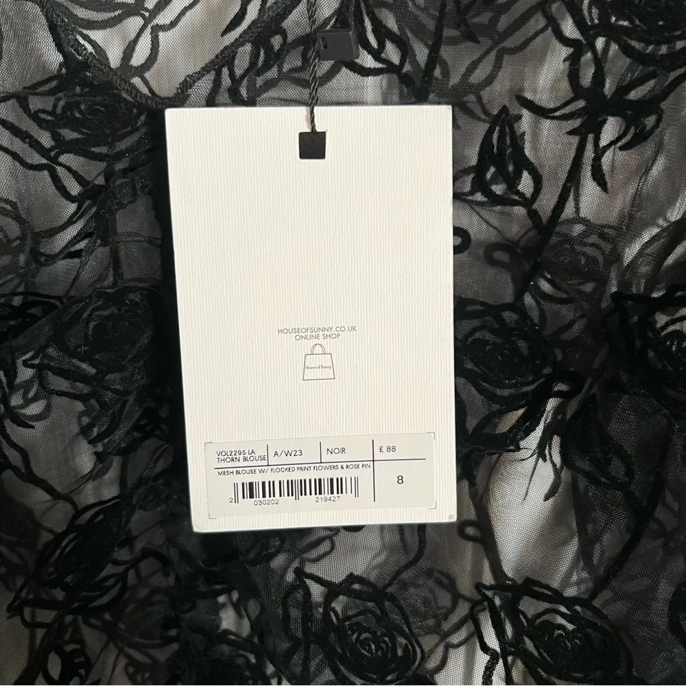 🆕 HOUSE OF SUNNY La Thorn Mesh Top in Noir Black Sz 4 US - Picture 7 of 8